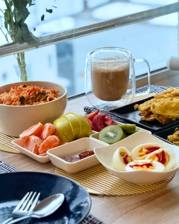 A meal prepared together with his wife