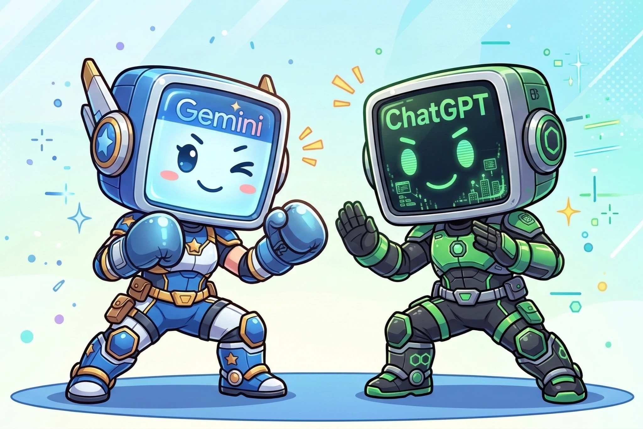 A visual comparison of Gemini and ChatGPT