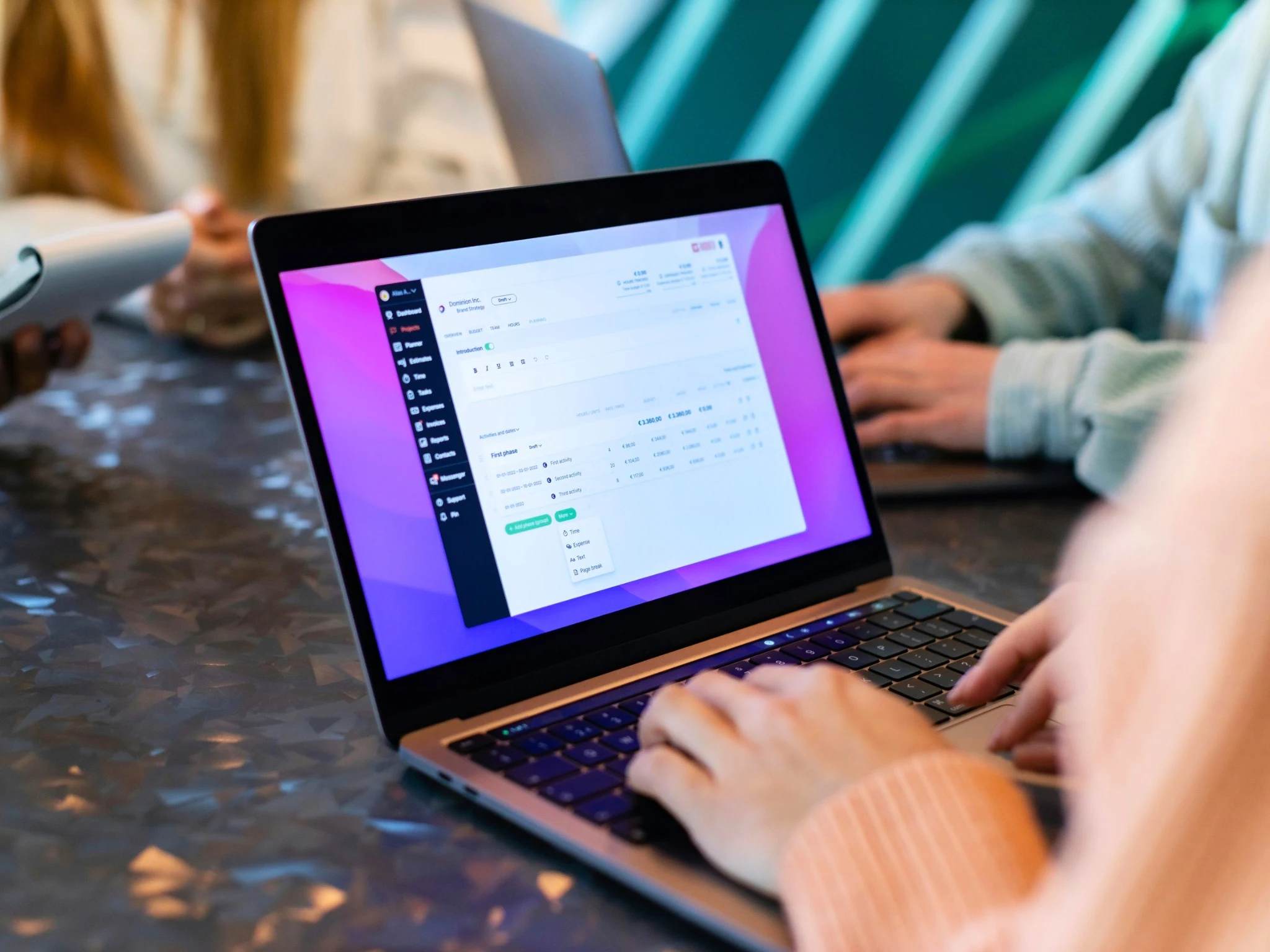 A person working on a laptop